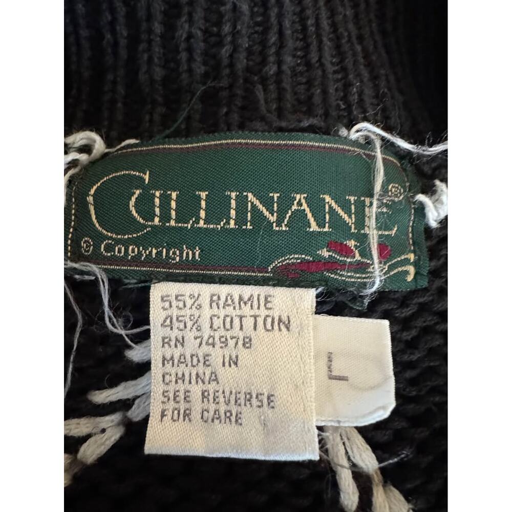 Cullinane Women’s Large Black & Cream Knit Cardigan Sweater - Picture 8 of 8